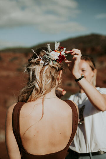 Séance photo fleurs séchées au Canyon Du Diable sur Terre Rouge